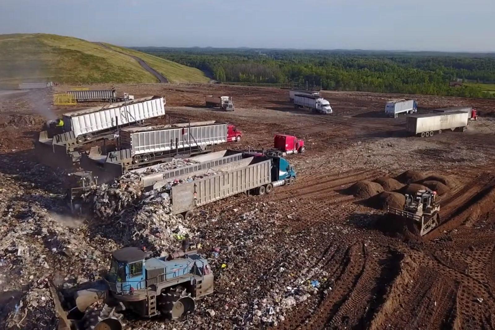 Aerial view of the Authority's Materials Management Facility landfill in New York's North Country